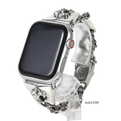 Apple Watch シルバー925 ウォッチブレス　45mm対応 スティングレイ ガルーシャ 時計ベルト 時計ストラップ