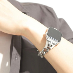Apple Watch アップルウォッチ シルバー メンズ ブレスレット 特注品 5枚目の画像