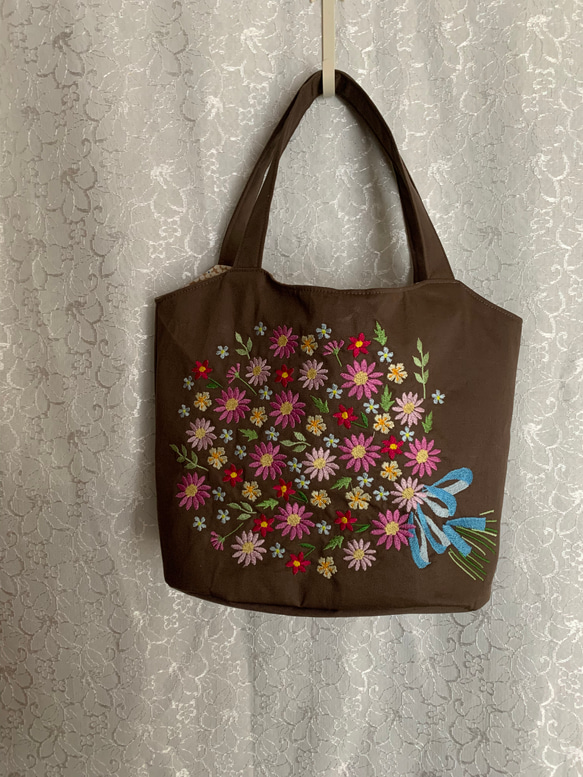 OKAJIMA 花柄刺繍 トートバッグ ブラウン 箱付き OKAJIMA 花柄刺繍 トートバッグ ブラウン 箱付き 楽天市場】花柄