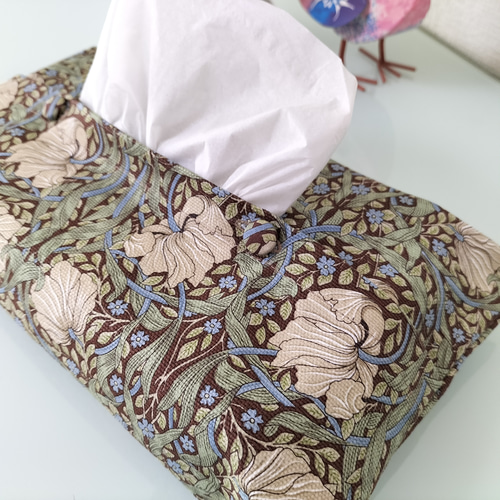 ボックスティッシュカバー【 ウィリアムモリス 】ピンパーネル 花