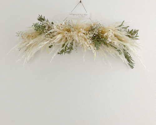 専用autumn＆winter＊コットン＆木の実 ドライフラワースワッグ(横型) de729a14d3ff5d035ba607ac38f425