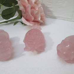 No.F-24 天然石 置物 ローズクォーツ神獣 ヒキュウ ロングイ ブタ 3種