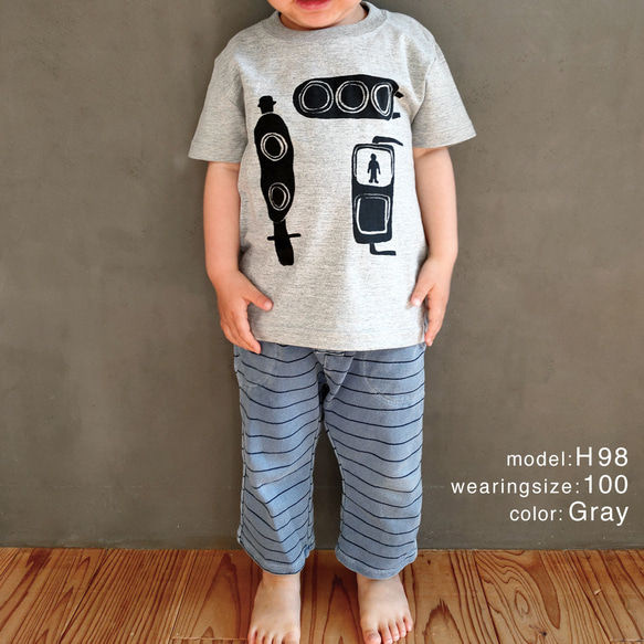 KidsTシャツ 半袖 信号機 子供服 SHINGOU TEE 100,110,120㎝ キッズウェア 綿100％ 2枚目の画像