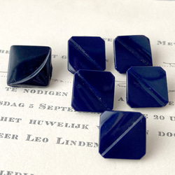 【送料無料】6個 1930s チェコ製 アンティーク ヴィンテージ ガラスボタン 素材 [EY8438] 2枚目の画像
