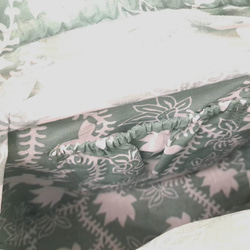 アタバッグ かごバッグ ハンドメイド Lサイズ 手編み 内布付き バリ島  グリーン ata020 8枚目の画像