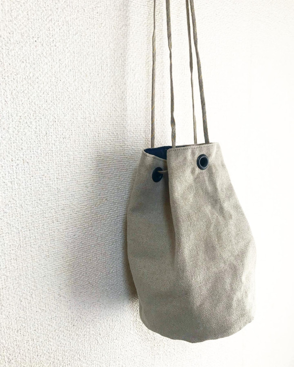 期間限定SALE！（Hjärta) Maruzoko bag Linen canvas Mimi 遠州織物　 3枚目の画像