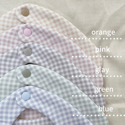 S/S gingham check gauze bib 2枚目の画像