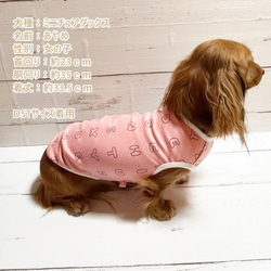 【NEW】コールスエード タンクトップ  アルファベット 【ピーチピンク】 Dog 犬服 ドッグウェア 秋冬 暖か 英字 7枚目の画像