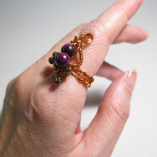 ミラクルツールワイヤーワークジュエリー(ワイヤーアート/【紫の波動