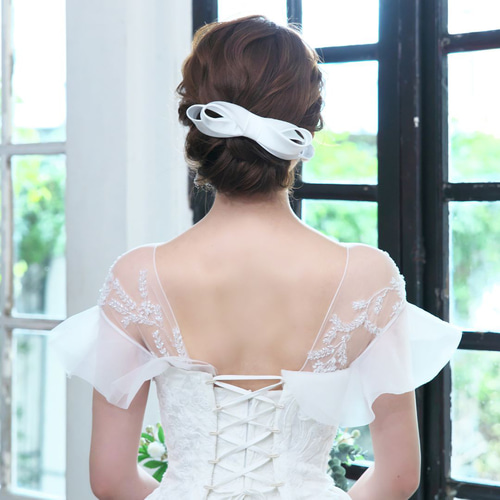 リボンヘッドドレス【クララ】H-171|ウエディング 結婚式 花嫁 リボンヘッドドレス【クララ】H-171|ウエディング 結婚式 花嫁