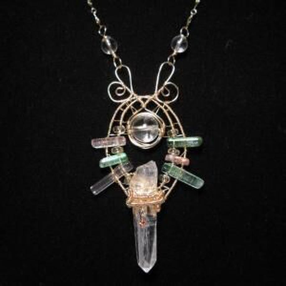 ユニバーサルマインドジュエリー：009 レムリアンシードクリスタル、トルマリン、ガーネット、他