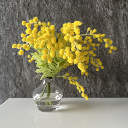 ミモザのウォーターアレンジメント 枯れないお花 アートフラワー