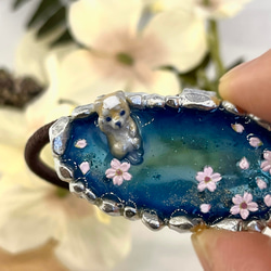 【春と柴犬のヘアゴム】タビシバ 秘湯めぐり〜夜桜の湯〜 5枚目の画像