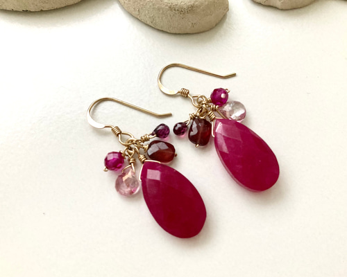 【Ruby】宝石質パステルカラーフローライトの大粒ピアス d597892d4fd1661fe7d88aba92e87d