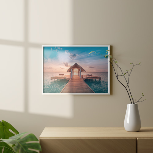 南国リゾートホテル 油絵 Amazon.co.jp: kj 額装品 わたせせいぞう リゾート 南国 貴重