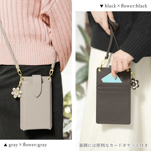 5色 花 ポーチ スマホ ポシェット スマホショルダー