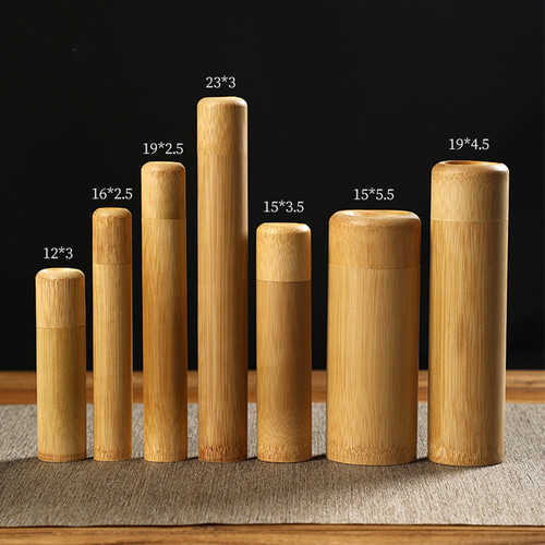 手編み竹器】旅行用携帯竹製茶筒密封貯蔵茶箱 フリーボックス・小物