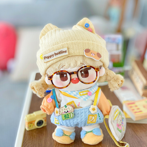 20cm 黄色 ぬいぐるみ着せ替え服/ キュート いちご服/ ぬい服