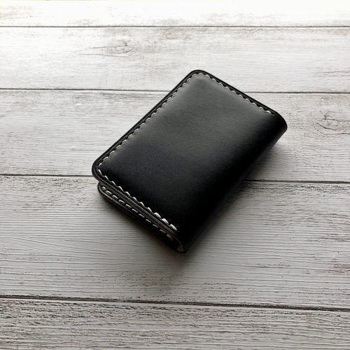 Horweenクロムエクセルレザーカードケース ブラック 名刺入れ