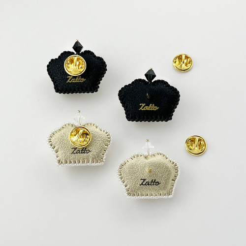 ビーズ刺繍 王冠のピンブローチ(モンタナカラー) ブローチ ビーズ刺繍 王冠のピンブローチ(モンタナカラー) ブローチ