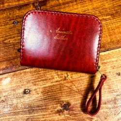 ハンドメイド] ミニトラッカーウォレット ルガトショルダー赤×サドル