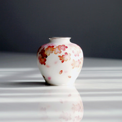 尾張七宝 3寸玉形 四君子赤透け花瓶 一輪挿し・花瓶・花器 三代目加藤