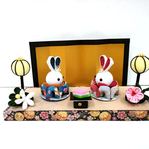 おひな様 ひな祭り つまみ細工 うさぎ その他インテリア雑貨 himadare
