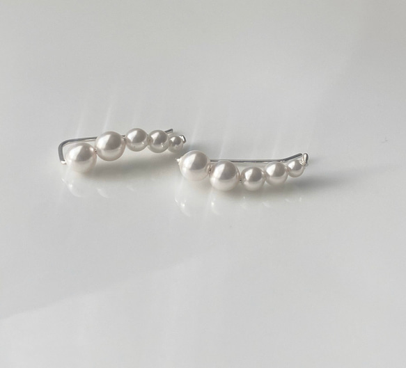 【卒入園、卒入学にも】silver filled パールアクセサリーセット　pearl clip lux & Shine 6枚目の画像