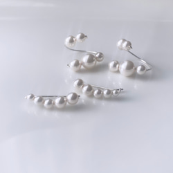 【卒入園、卒入学にも】silver filled パールアクセサリーセット　pearl clip lux & Shine 5枚目の画像