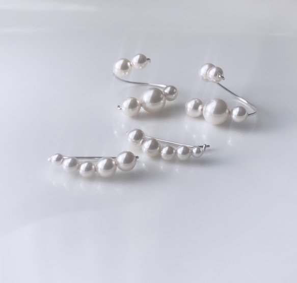 【卒入園、卒入学にも】silver filled パールアクセサリーセット　pearl clip lux & Shine 5枚目の画像