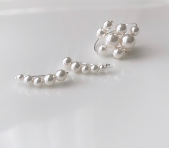 【卒入園、卒入学にも】silver filled パールアクセサリーセット　pearl clip lux & Shine 4枚目の画像