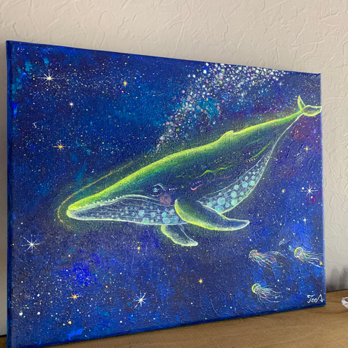 光を灯すクジラ 絵画 Ten.UchuArt 通販 15449091｜Creema(クリーマ)