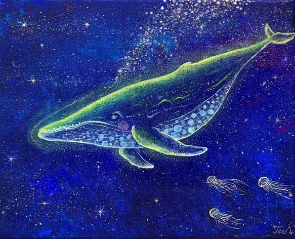 光を灯すクジラ 絵画 Ten.UchuArt 通販 15449091｜Creema(クリーマ)