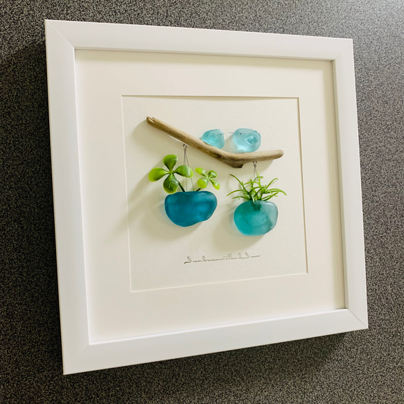 限定版 シーグラスアート 海の宝石 北欧 ガラス細工 インテリア