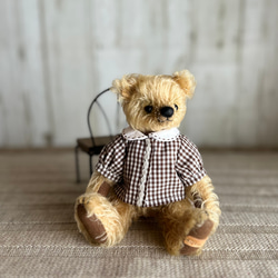 Nana Bee.♡テディベア 16㎝ ブラウン Nana Bee.♡ハンドメイド テディベア 16㎝ ベージュグレー