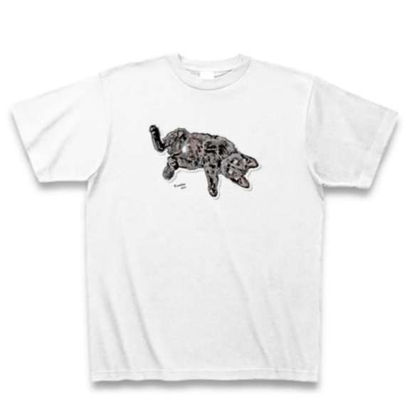 愛猫Tシャツ 作れます！【オーダーメイド】オーガニックコットン 白　うちの子 1枚目の画像