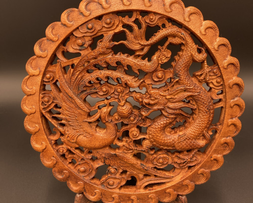 龍鳳呈祥ティーポット 銅雕ティーポット 金属工芸品 龍酒壺 鳳凰