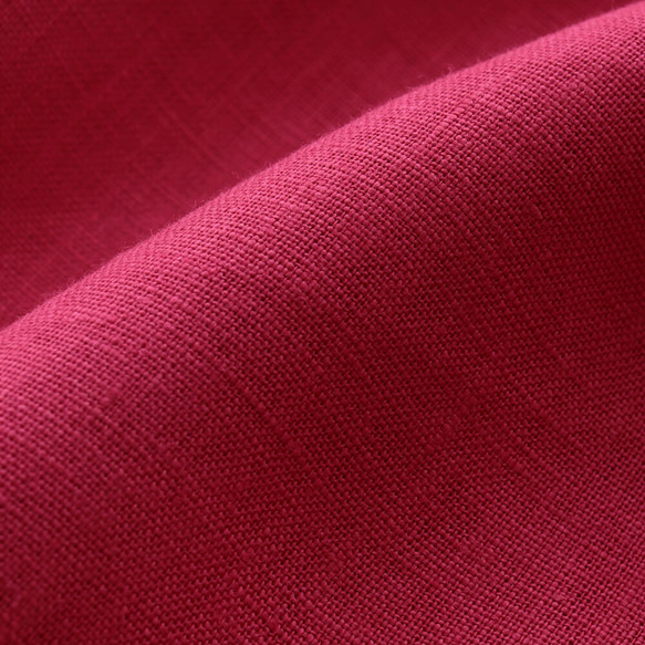 亞麻庫爾塔風格連身裙長袖（草莓紅）OP27。 第9張的照片
