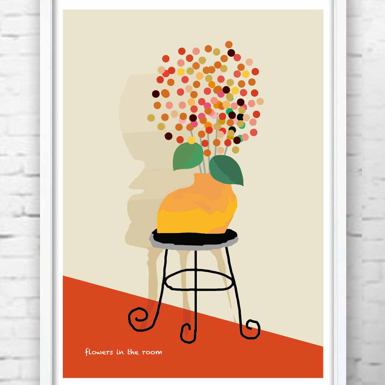 花を飾ろうよ　花　イラスト　ポスター  A4A3A2A1　アートポスター　全作オリジナル　アート/sei検索　1202