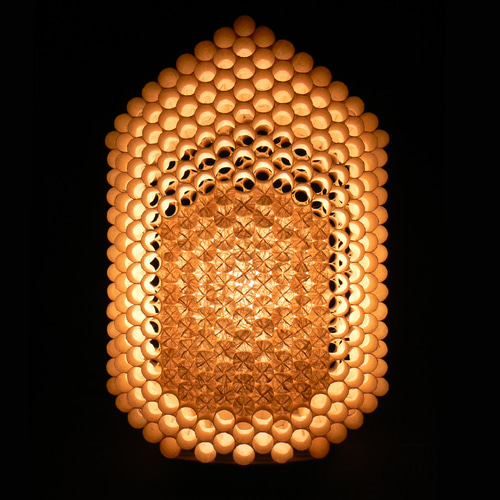 和紙の手作りランプシェード　美濃和紙使用　[ 宴 ] 3-1　癒しの一点物作品 和紙の手作りランプシェード 美濃和紙使用 [折] 3-1 どこにも