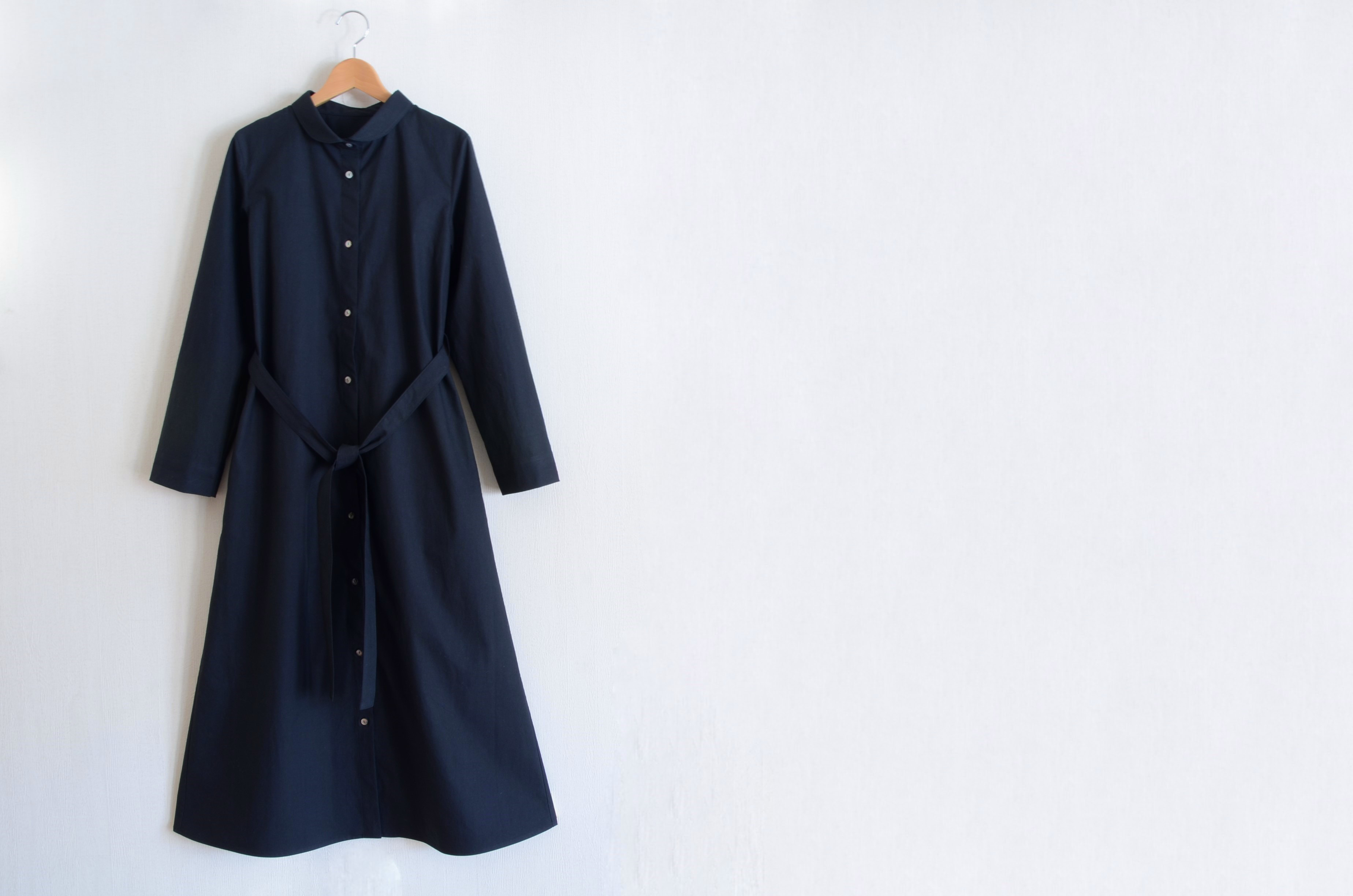 馬布のシャツワンピース　ブラック