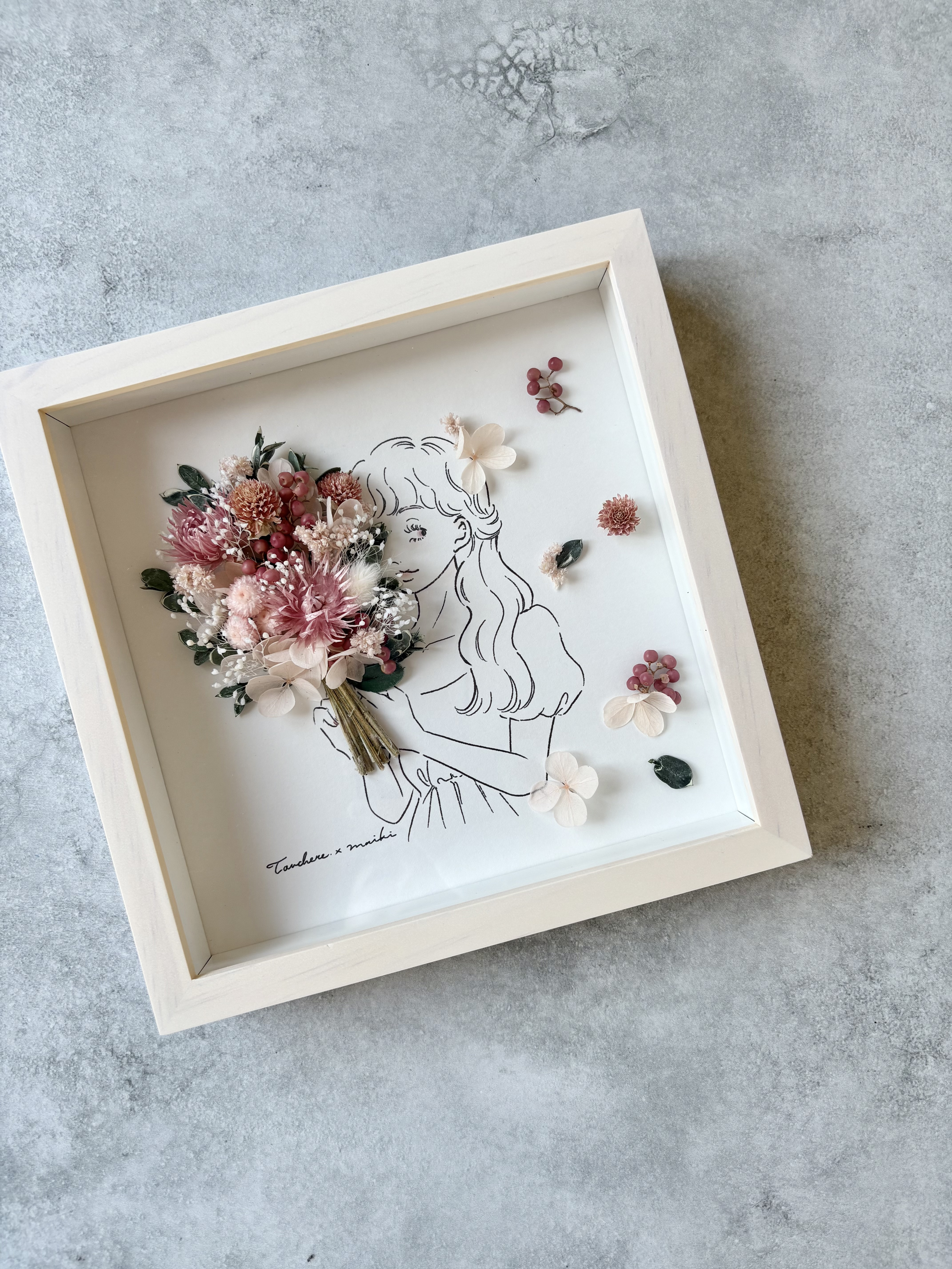 【特集掲載】色が選べる「花束」ドライフラワーフレームアート