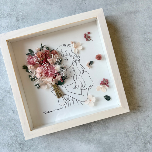 特集掲載】色が選べる「花束」ドライフラワーフレームアート ドライ