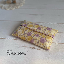 花柄のティッシュケース♪】 裏付き ＊ ポケットティッシュケース