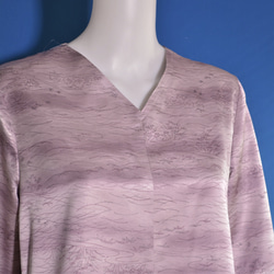 着物リメイク　ロングワンピース（絹着物地）八分袖 4枚目の画像