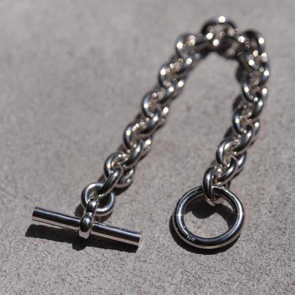シルバー 925 ラウンドチェーン　ブレスレット　コマ幅約12mm Silver 925 (受注生産) 3枚目の画像