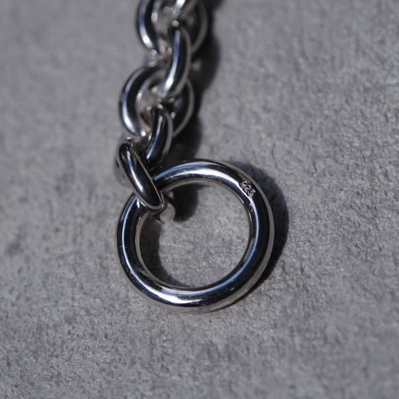 シルバー 925 ラウンドチェーン　ブレスレット　コマ幅約12mm Silver 925 (受注生産) 5枚目の画像