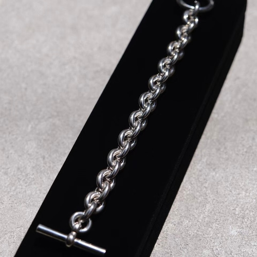 シルバー925製 ラウンドチェーンブレスレット コマ詰めタイプ コマ幅約