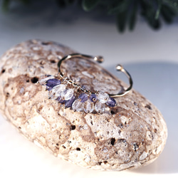 一面]春季野花耳骨夾鑲有14KGF海藍寶石和堇青石 ~ Mariette 第7張的照片