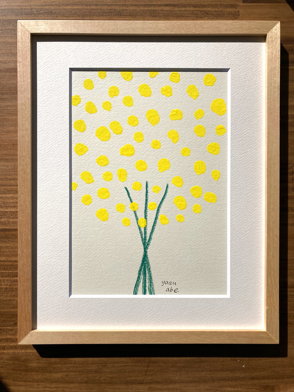 ミモザハンドメイド2023】【creema限定】水彩イラスト原画『ミモザ 